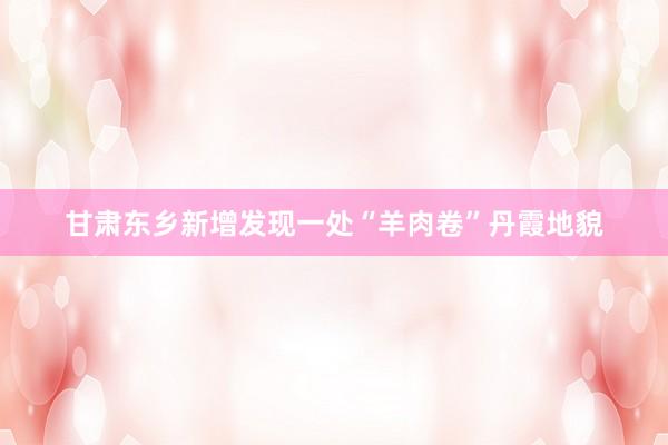 甘肃东乡新增发现一处“羊肉卷”丹霞地貌